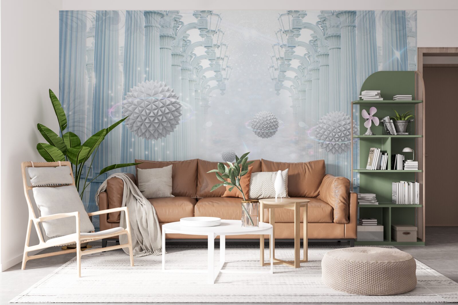 Fototapeta nekonečná kolonáda a biele gule