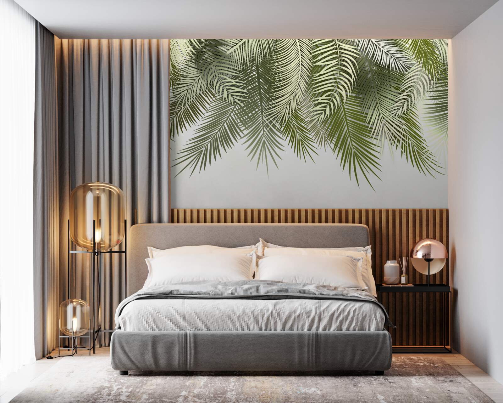 Fototapeta papraď so zeleným odtieňom, ovisnutá