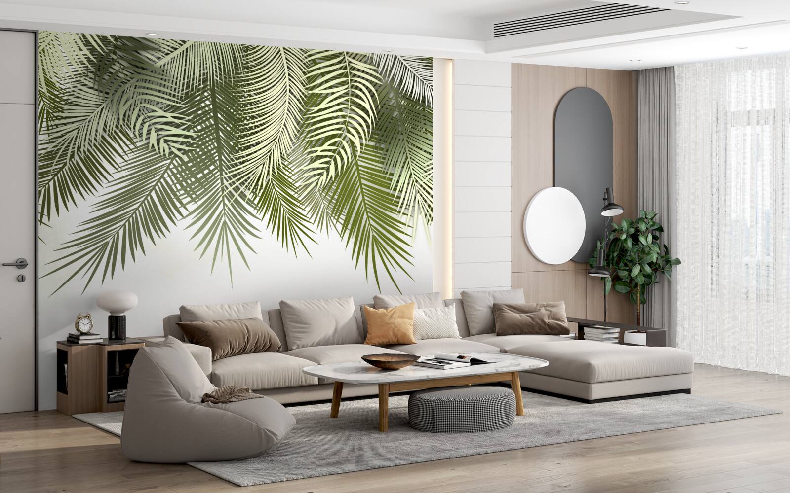 Fototapeta papraď so zeleným odtieňom, ovisnutá