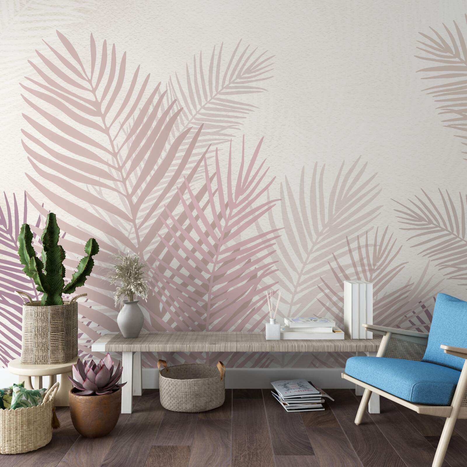 Fototapeta obdobie dažďov a listy ružovej paprade