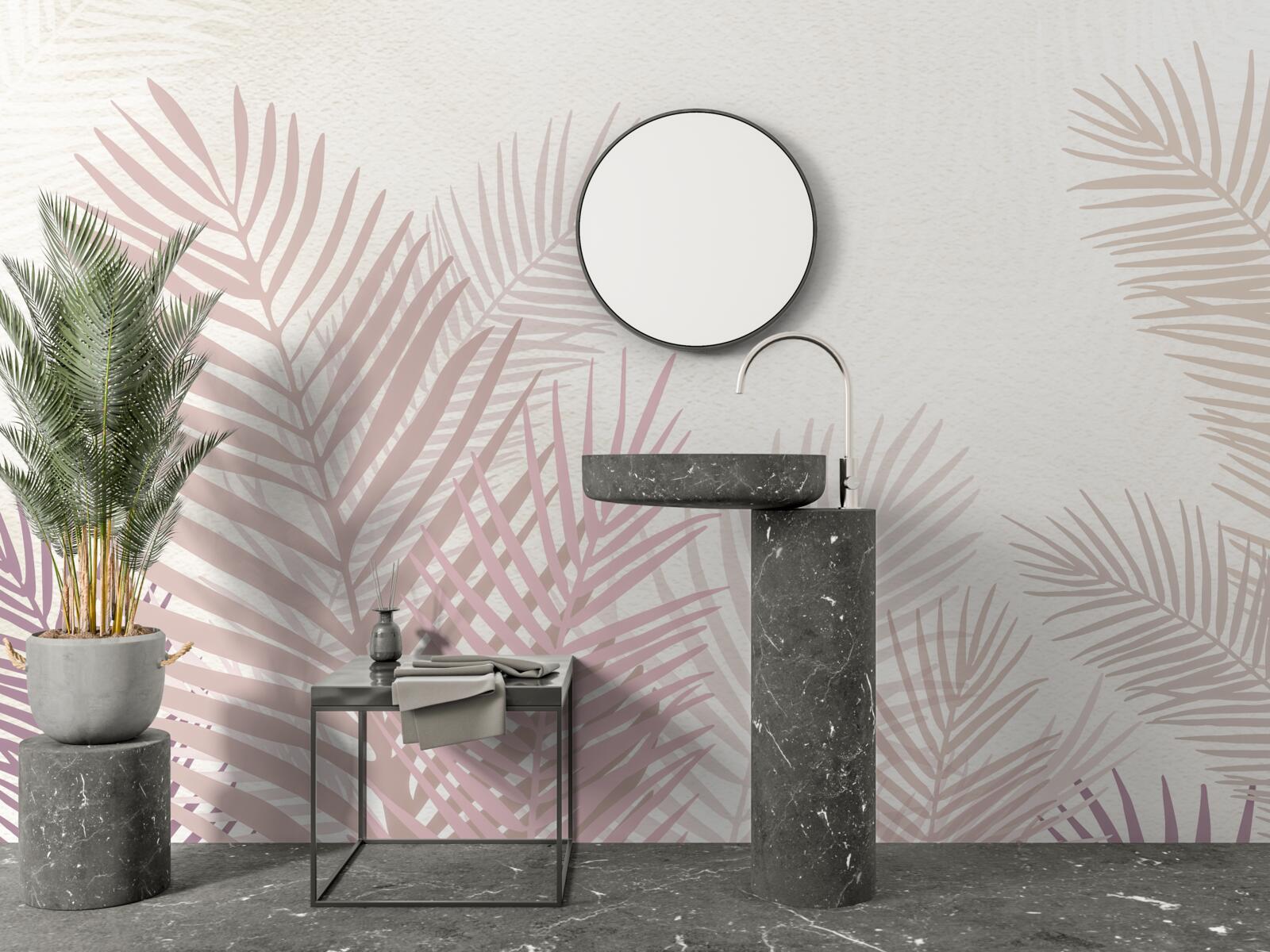 Fototapeta obdobie dažďov a listy ružovej paprade