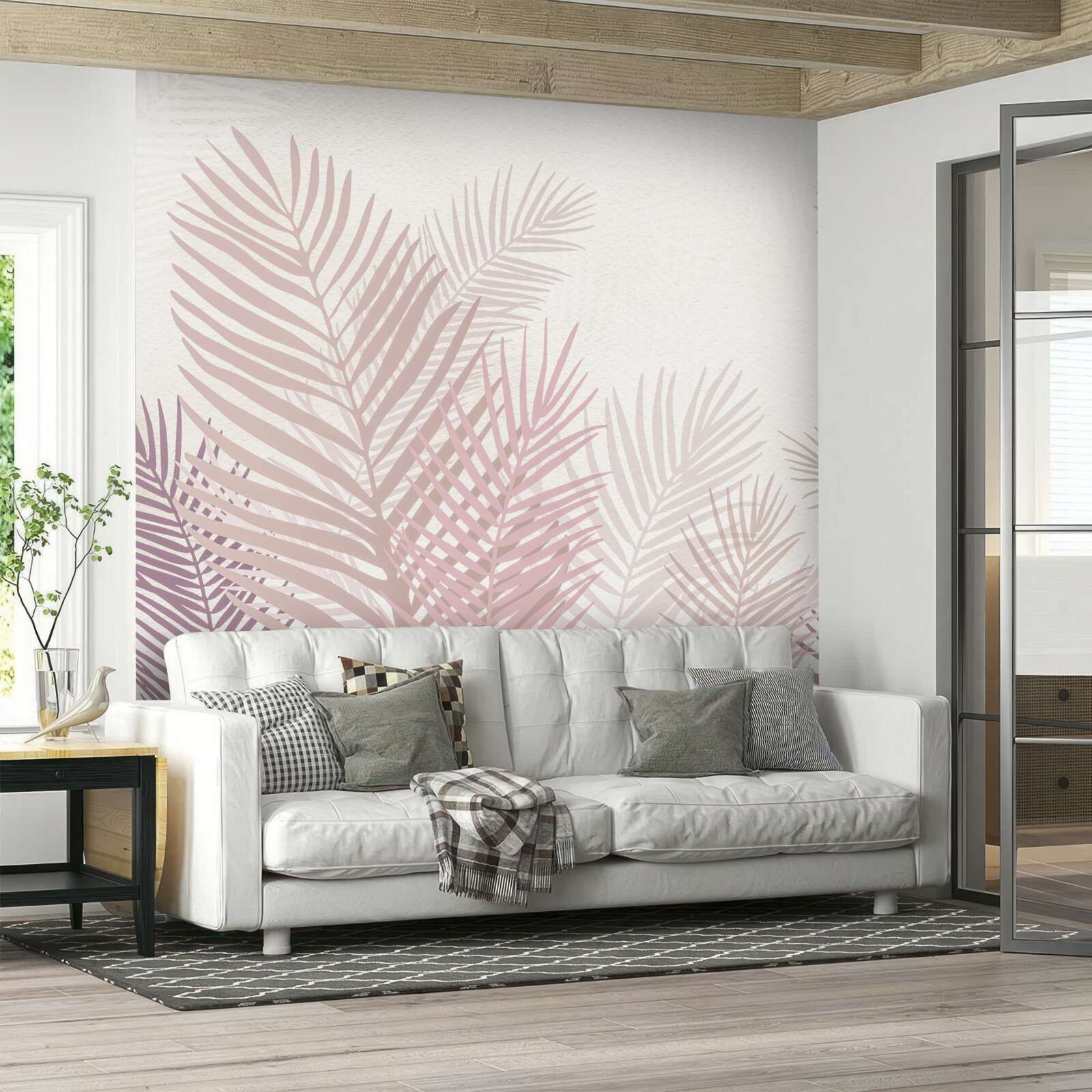 Fototapeta obdobie dažďov a listy ružovej paprade