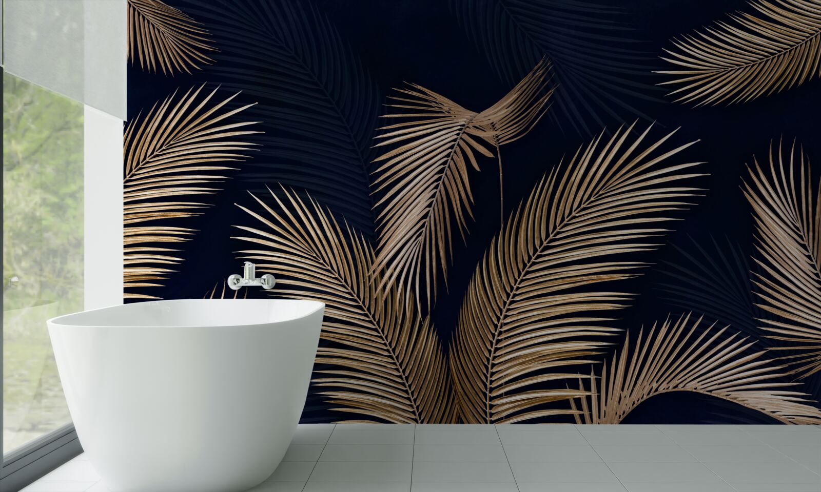 Fototapeta tmavé pozadie zdobené zlatými pierkami