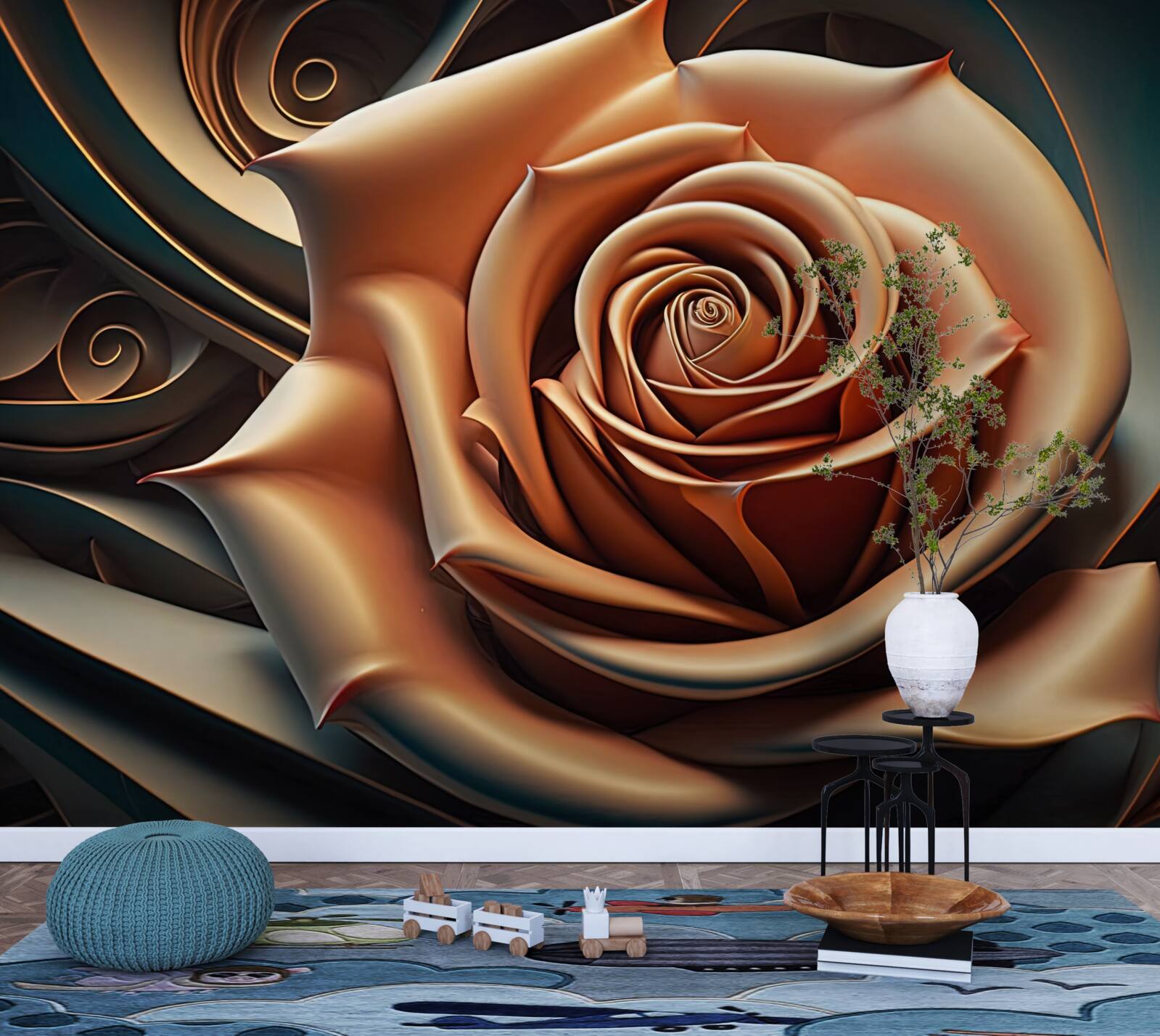 Fototapeta hnedá kovová ruža