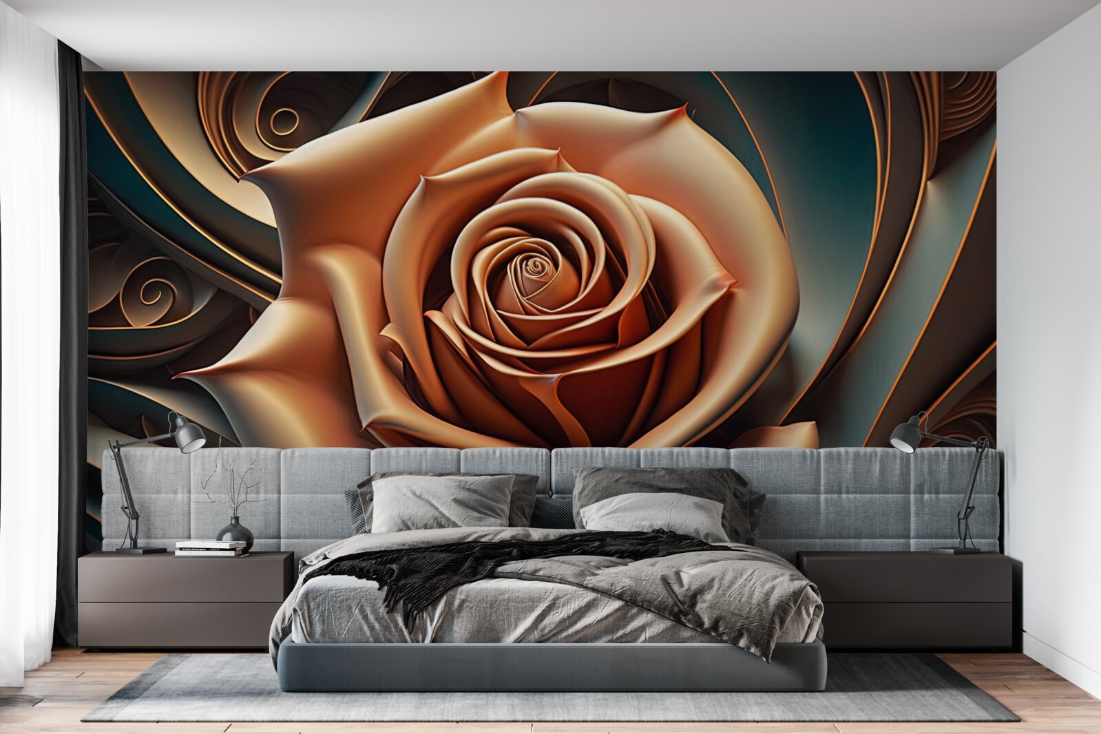 Fototapeta hnedá kovová ruža