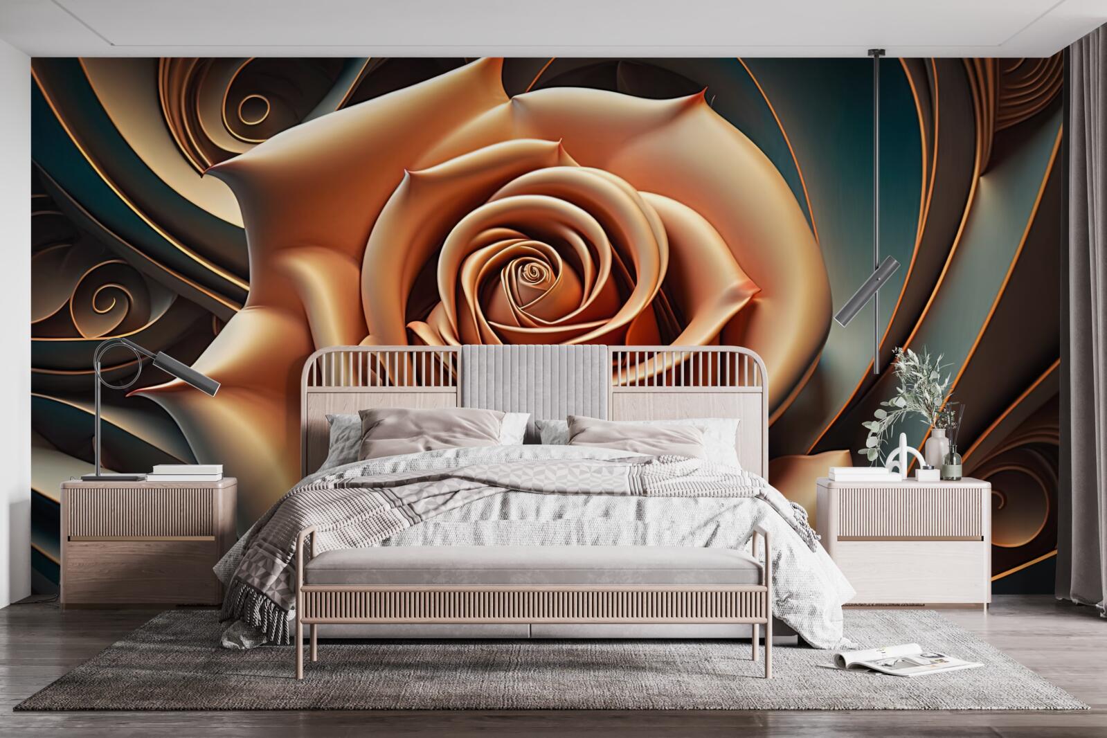 Fototapeta hnedá kovová ruža