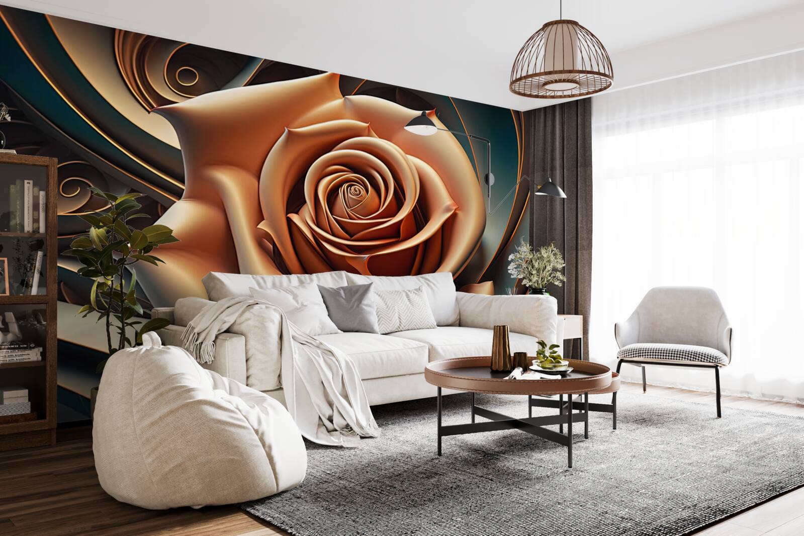 Fototapeta hnedá kovová ruža