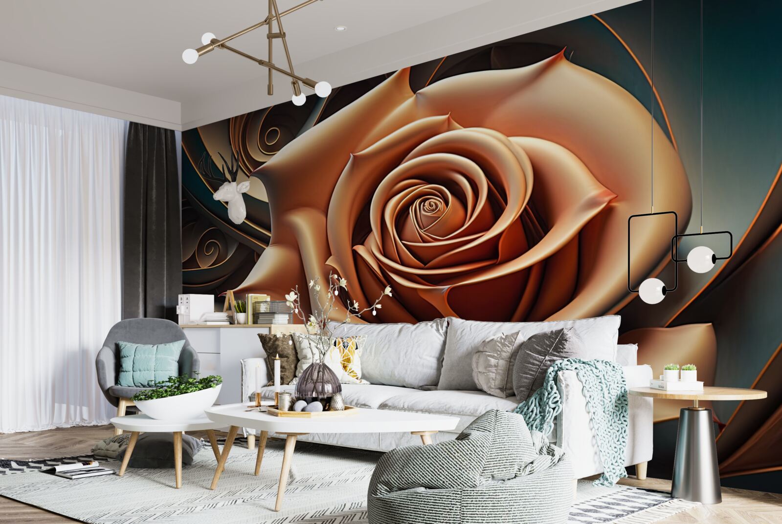 Fototapeta hnedá kovová ruža