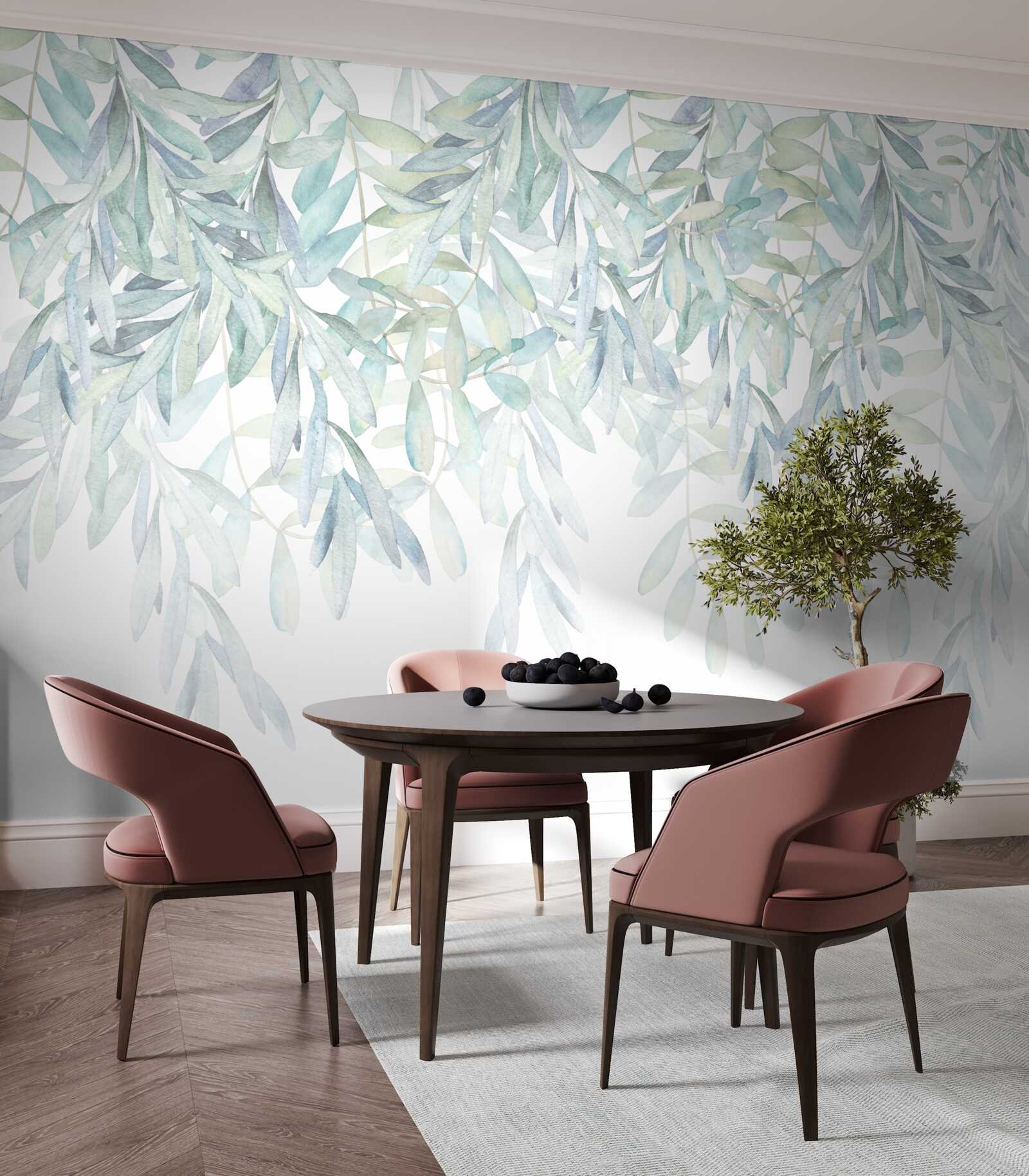 Fototapeta svieže zelené rastliny na bielom pozadí