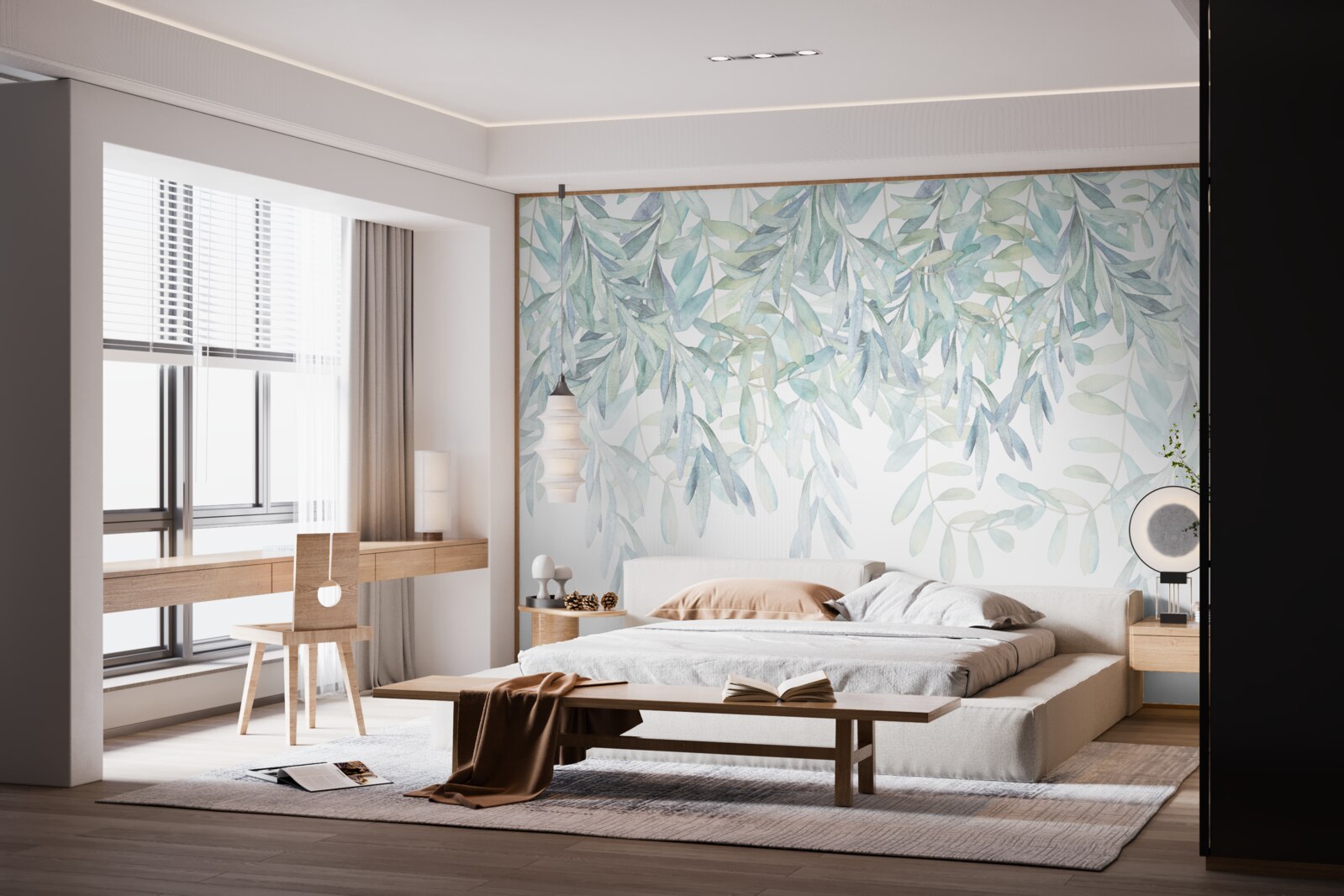 Fototapeta svieže zelené rastliny na bielom pozadí