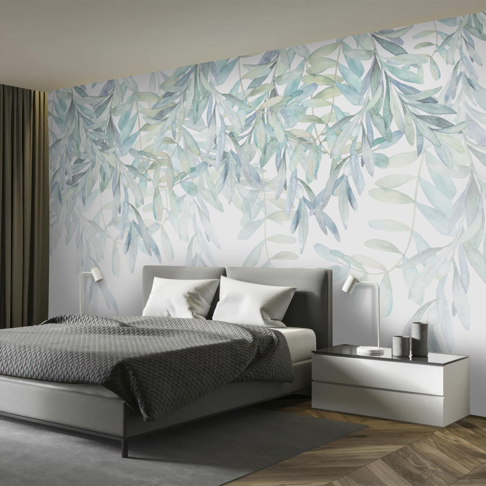 Fototapeta svieže zelené rastliny na bielom pozadí