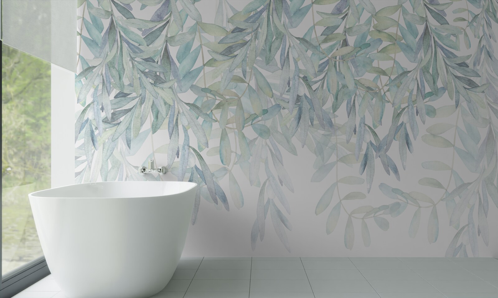 Fototapeta svieže zelené rastliny na bielom pozadí