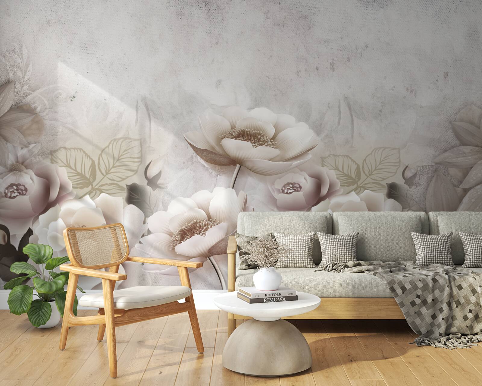 Fototapeta hmlistá lúka posiata bielymi kvetmi