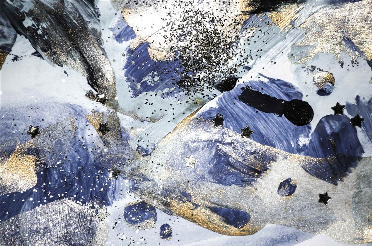 Fototapeta odtiene zlatej a modrej v abstraktnom prevedení