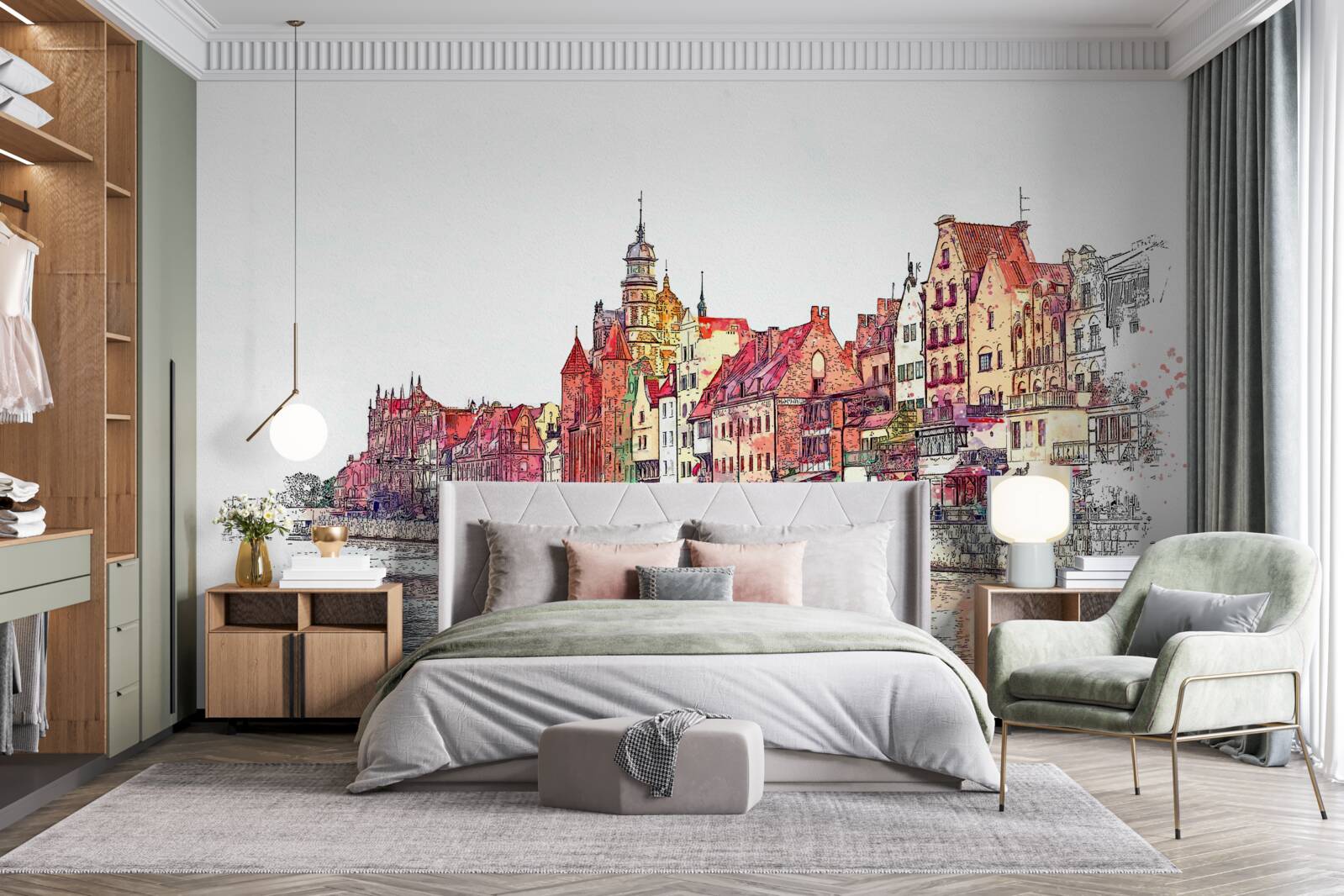 Fototapeta odraz mestskej krásy na vodnej hladine