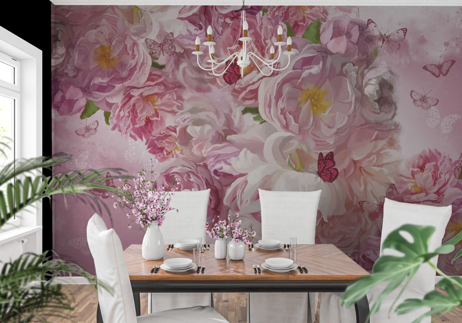 Fototapeta konárik zdobený rozkvitnutými púčikmi