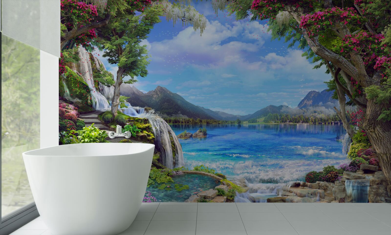 Fototapeta oáza v horách