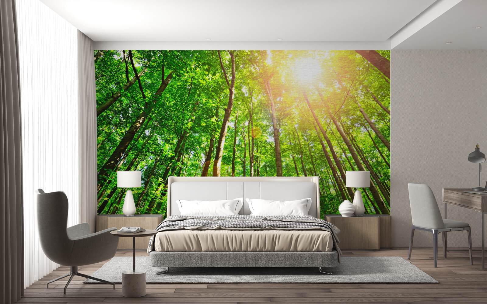 Fototapeta bohaté slnečné svetlo preniká cez husté okraje lesa