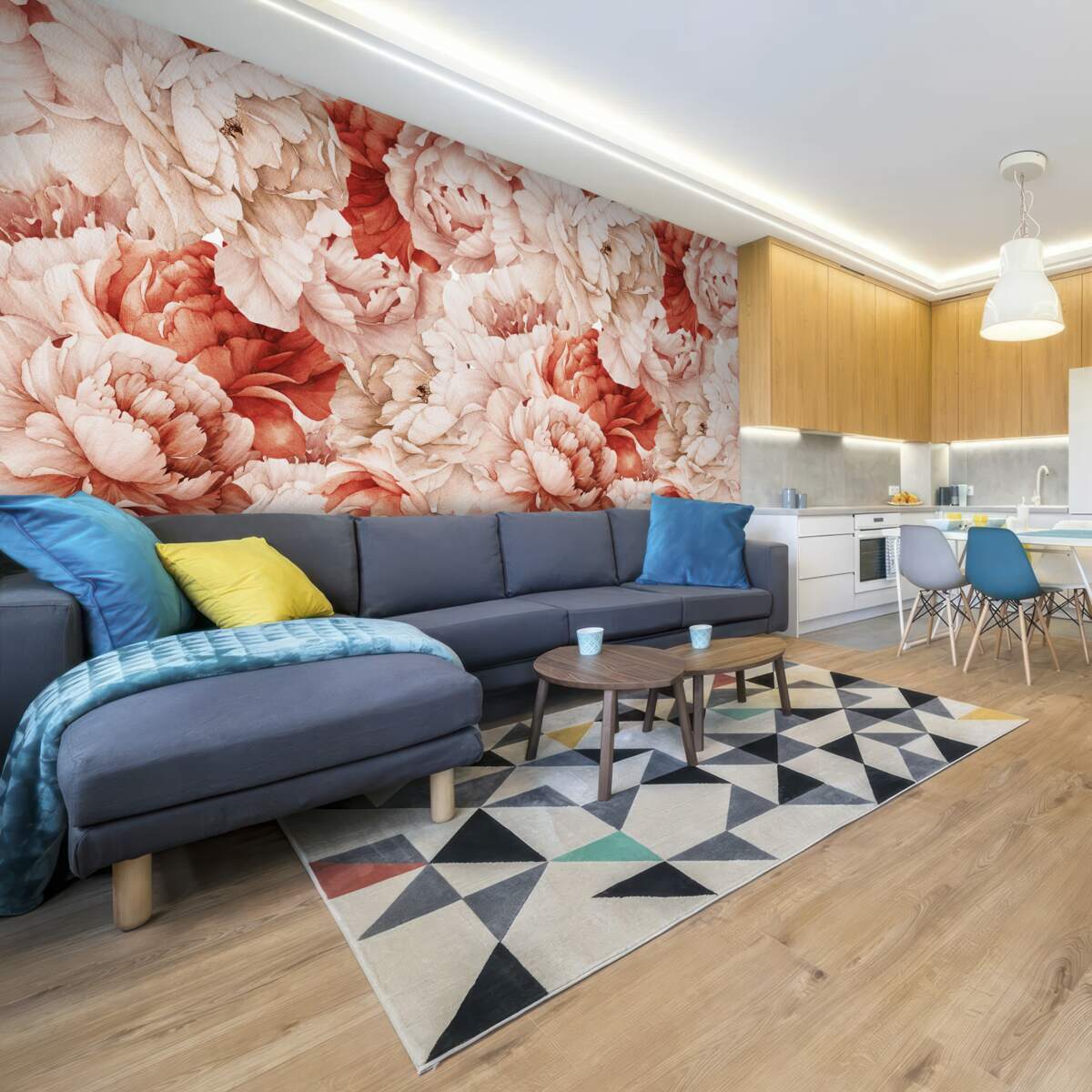 Fototapeta zloženie jemných bielych a červených pivoniek