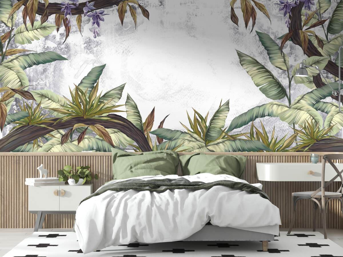 Fototapeta listy tropickej flóry sú zelené