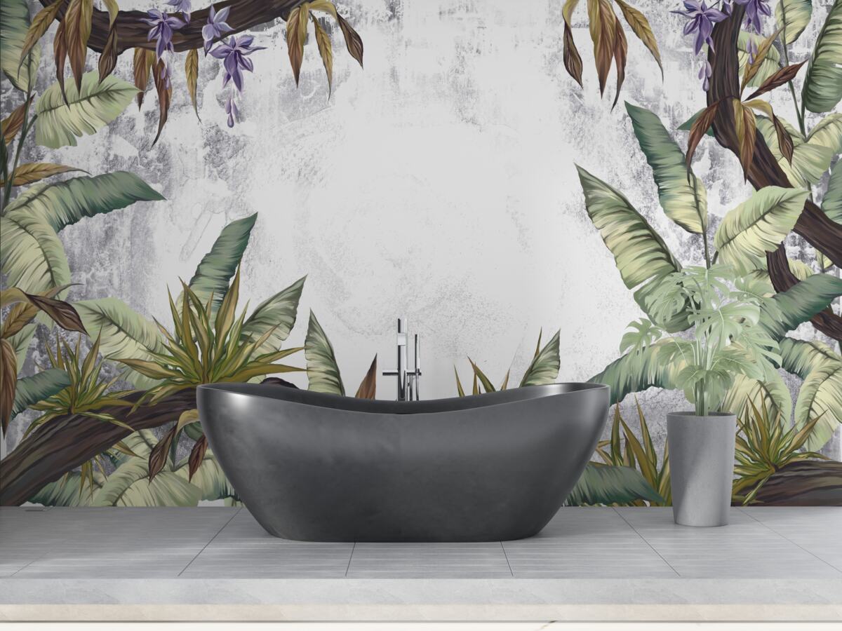 Fototapeta listy tropickej flóry sú zelené