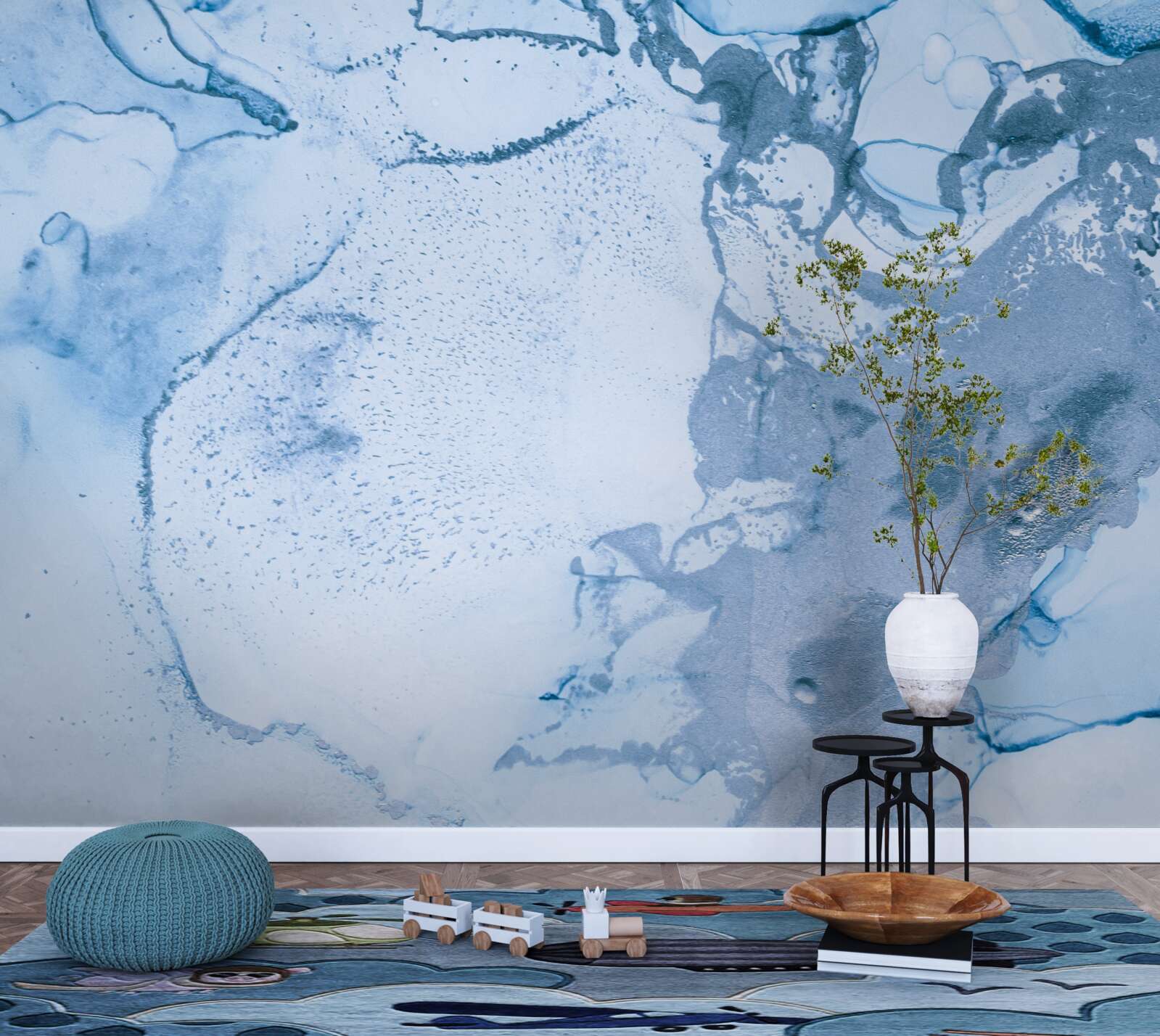 Fototapeta kombinácia tyrkysových a modrých morských vĺn