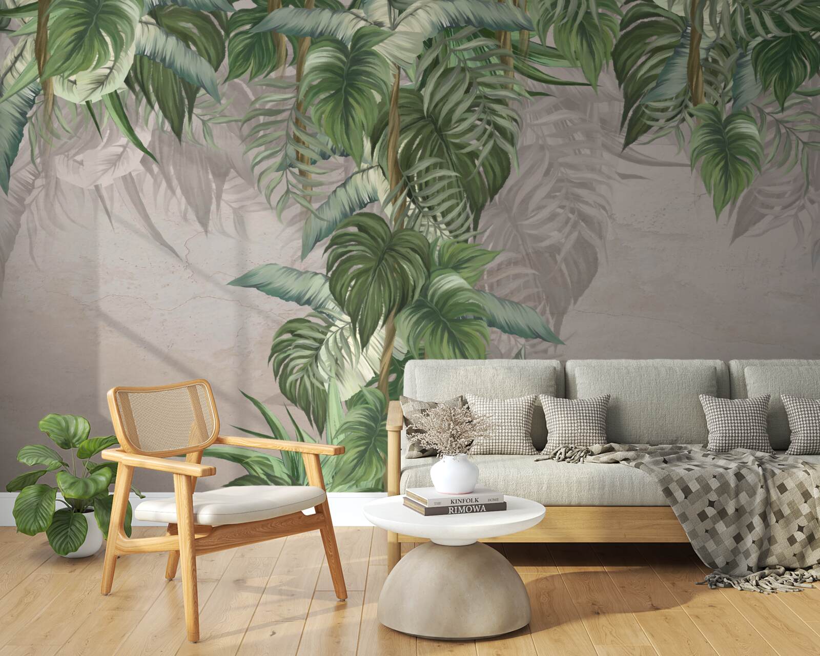 Fototapeta listy objemnej monstery sa usilujú o vlhkosť