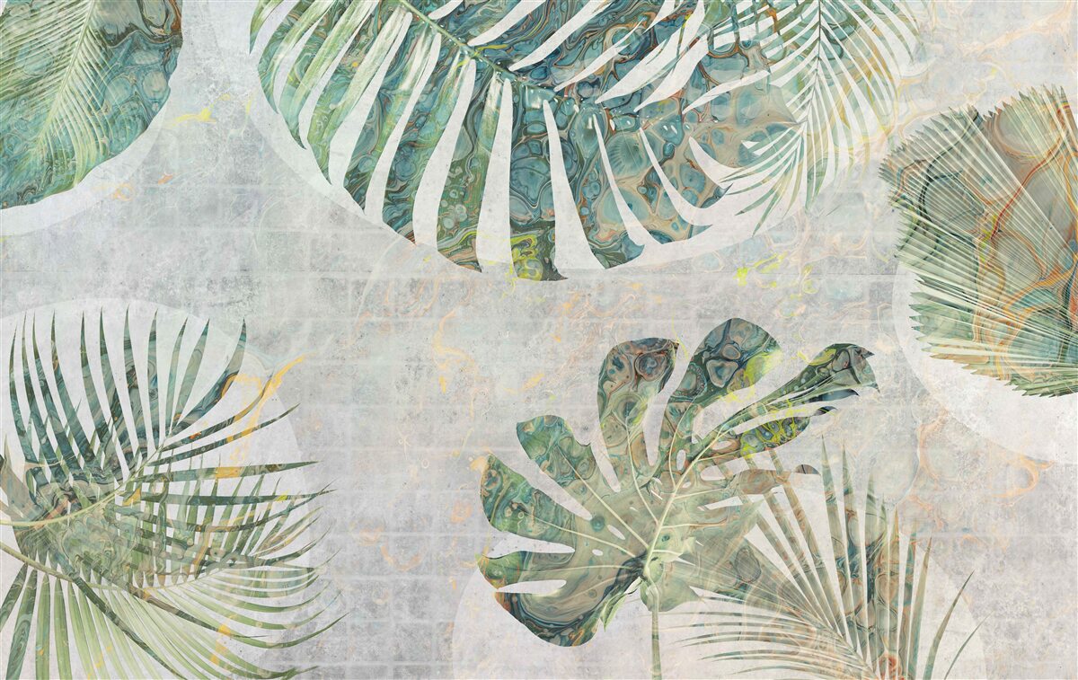 Fototapeta veľké listy palmy, monstery a paprade