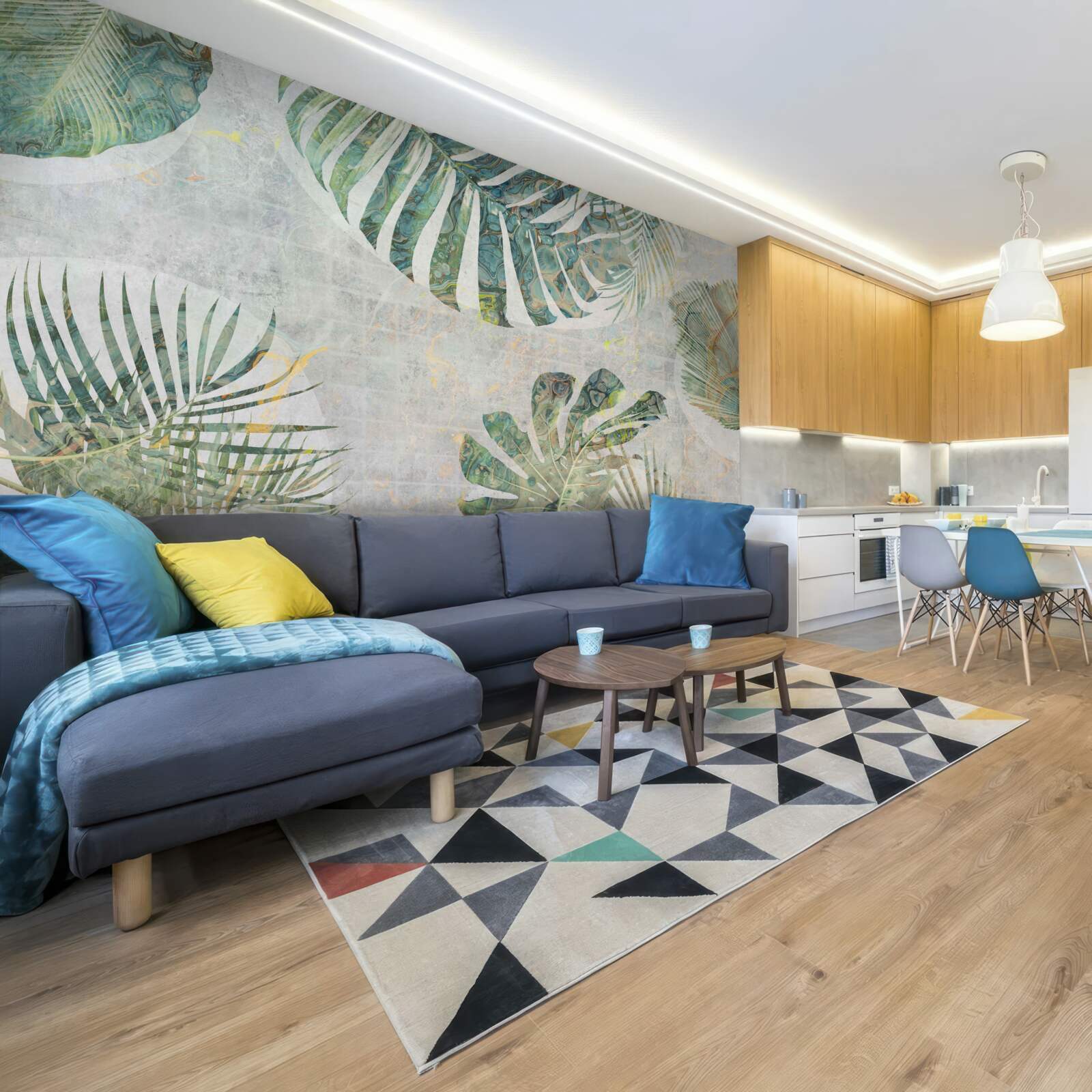 Fototapeta veľké listy palmy, monstery a paprade