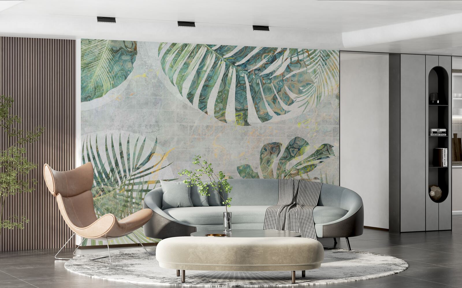 Fototapeta veľké listy palmy, monstery a paprade