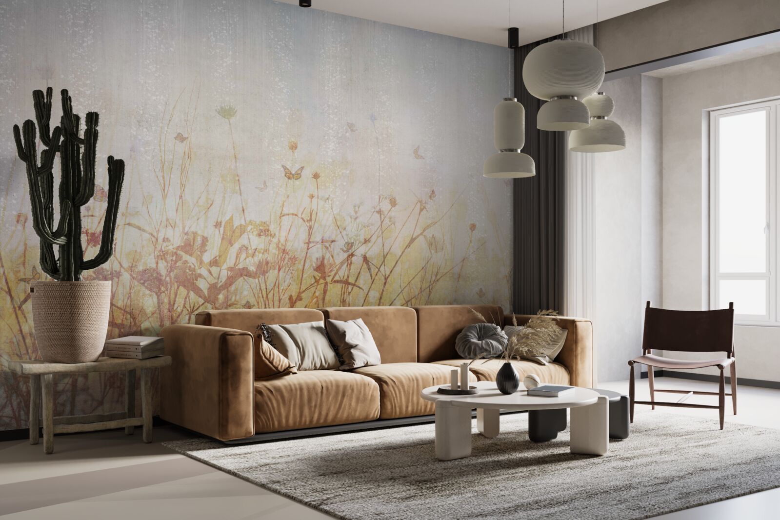 Fototapeta jesenné pole posiate lúčnymi kvetmi