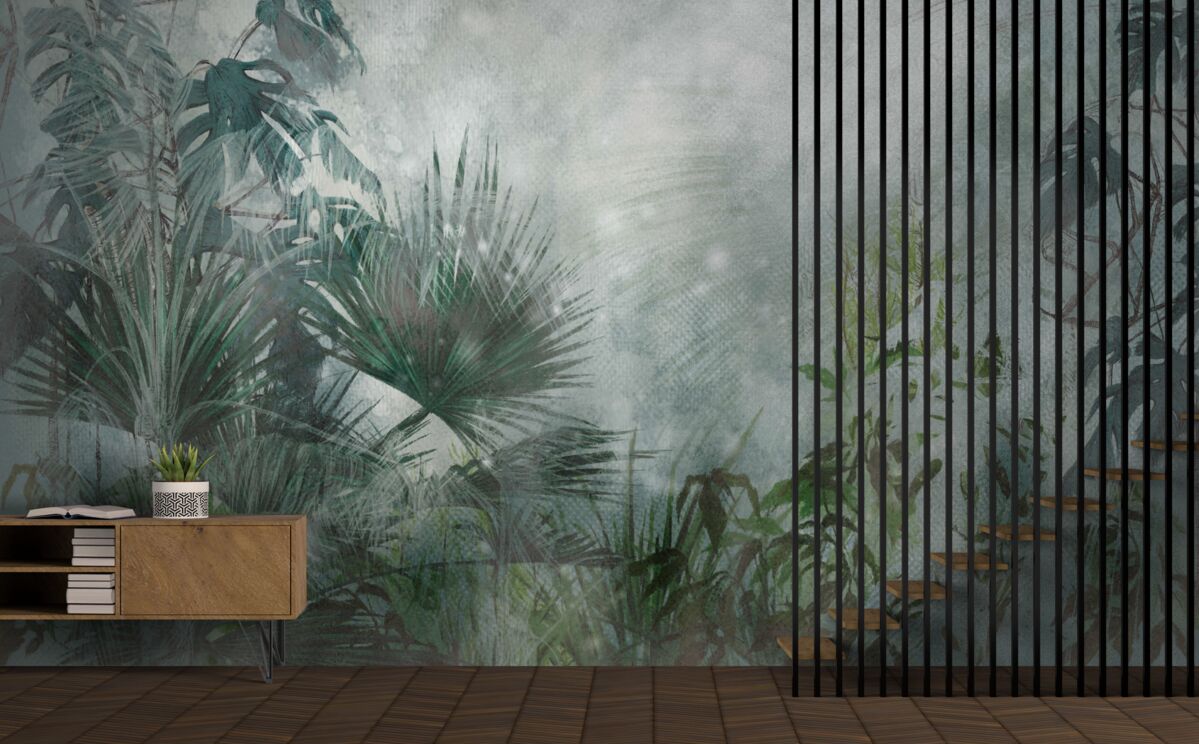 Fototapeta tropické ráno na vode zahalené v hmle