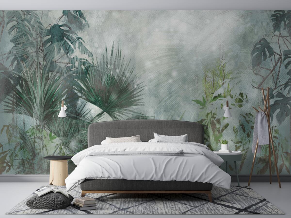 Fototapeta tropické ráno na vode zahalené v hmle