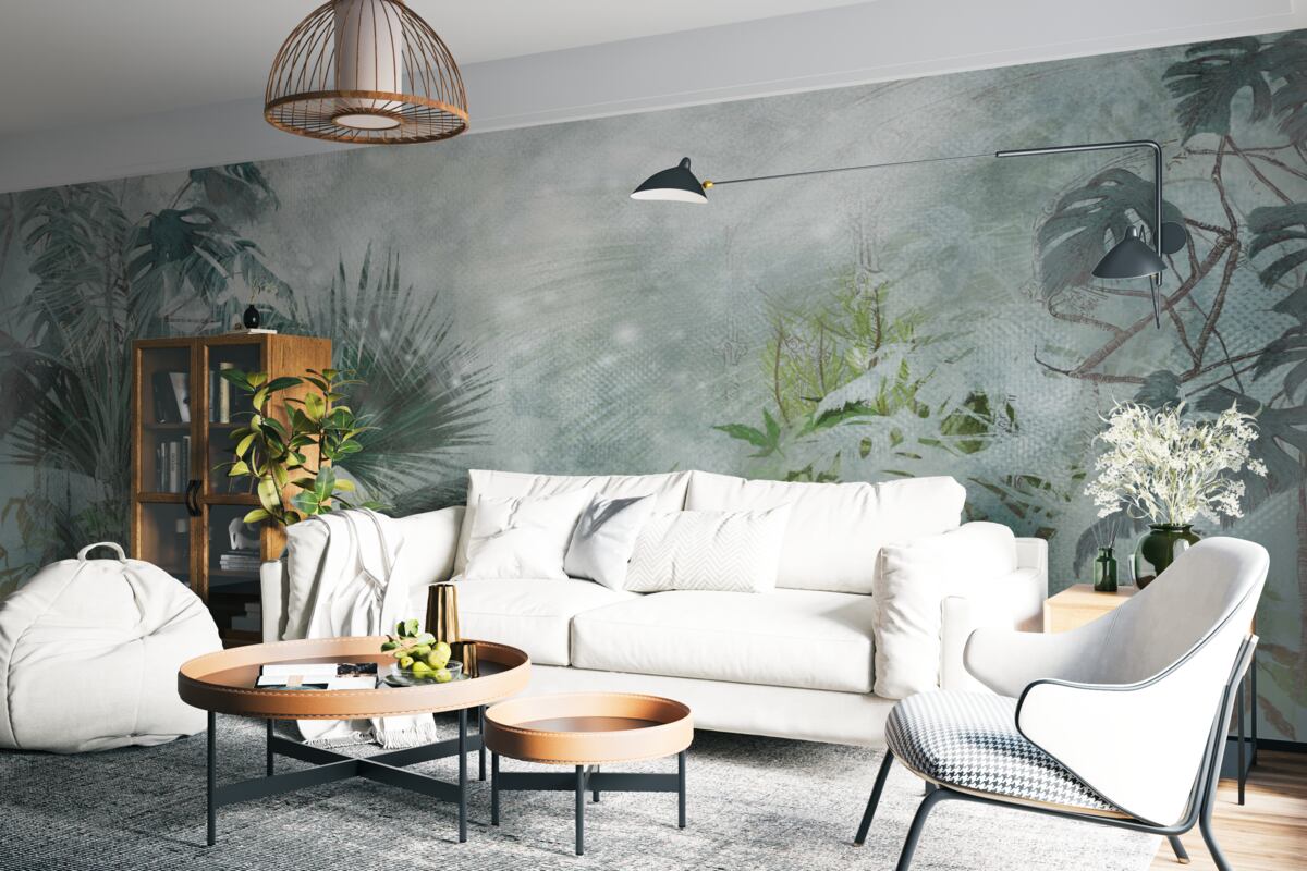 Fototapeta tropické ráno na vode zahalené v hmle