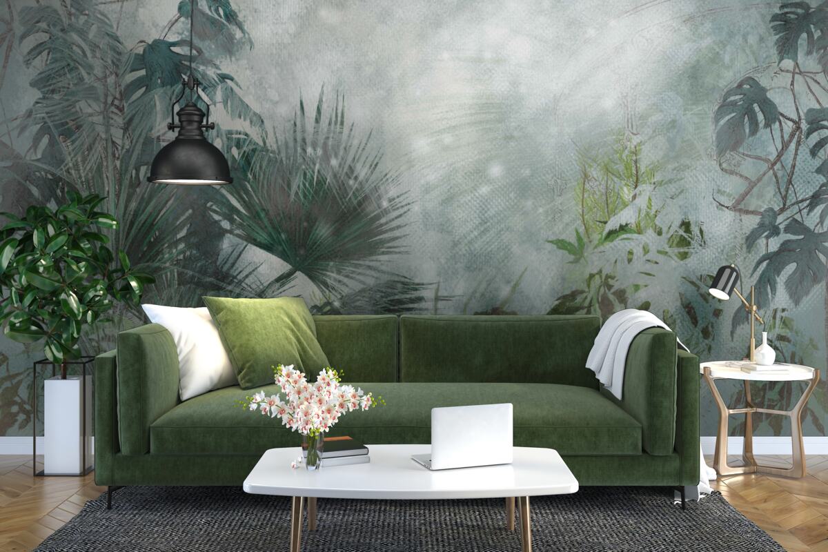 Fototapeta tropické ráno na vode zahalené v hmle