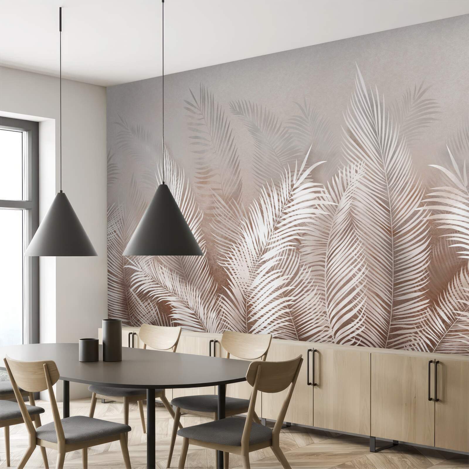 Fototapeta palmové listy v odtieňoch béžovej
