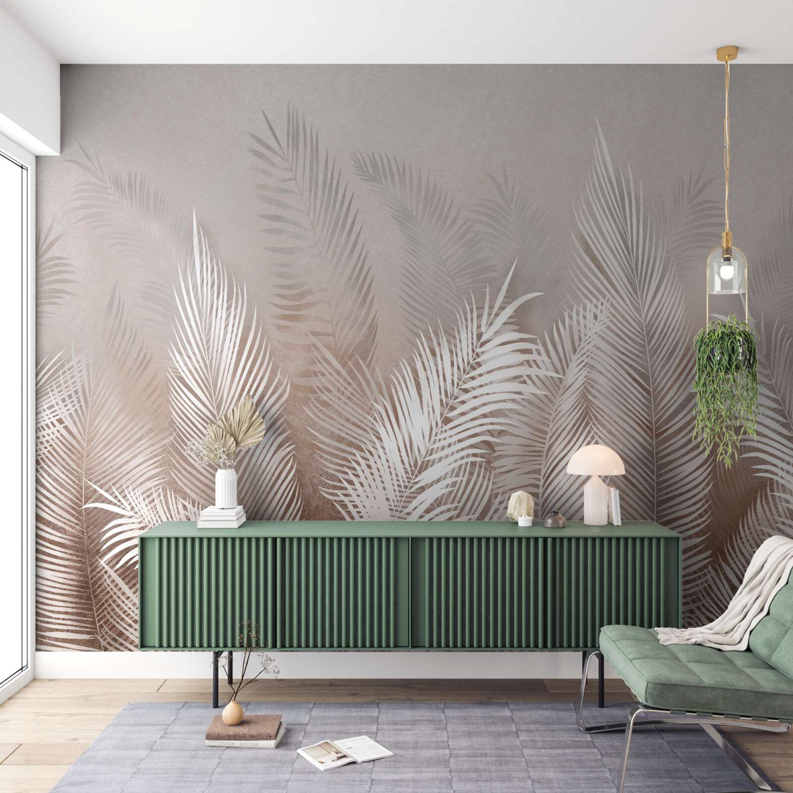 Fototapeta palmové listy v odtieňoch béžovej