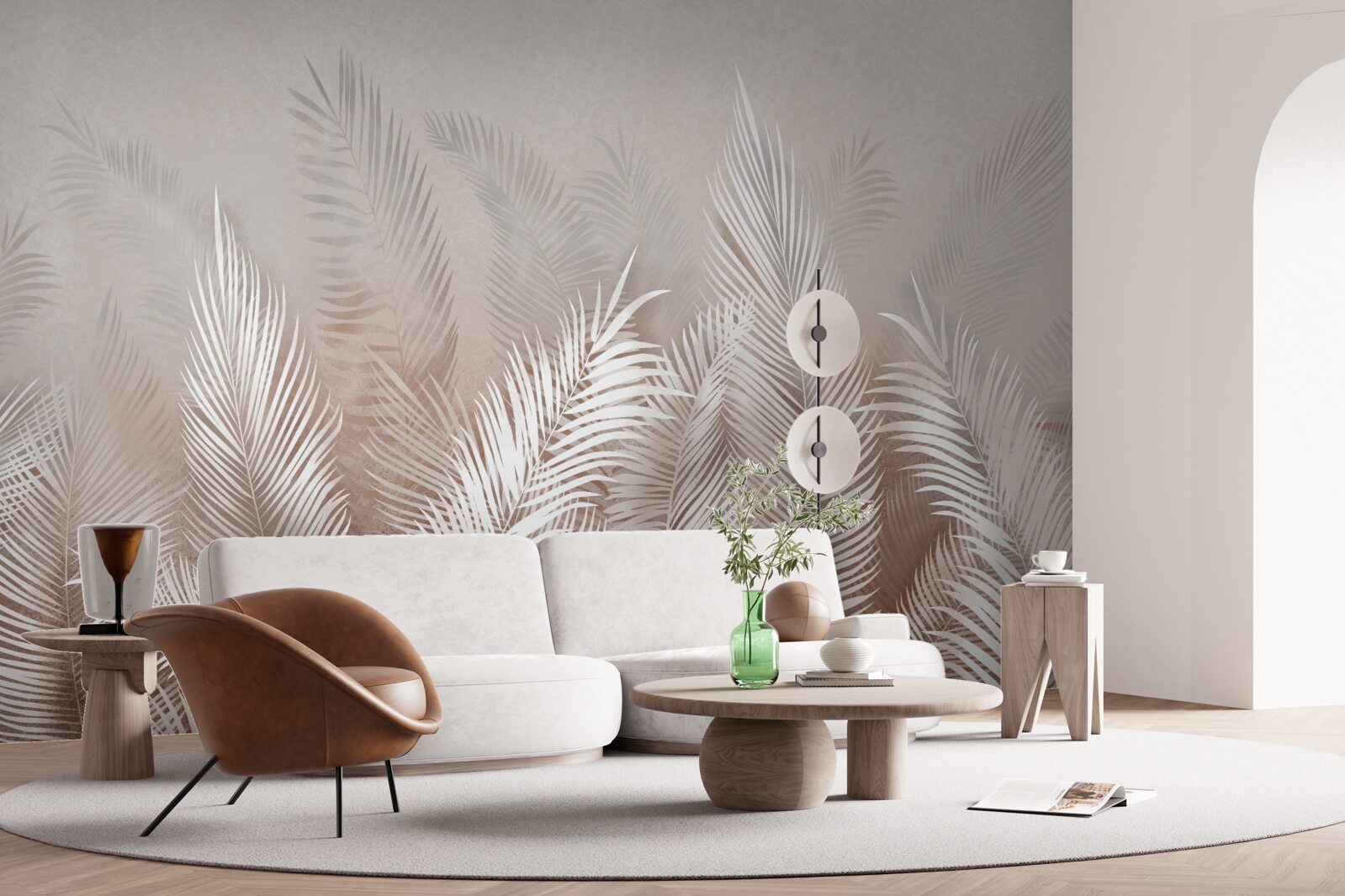Fototapeta palmové listy v odtieňoch béžovej