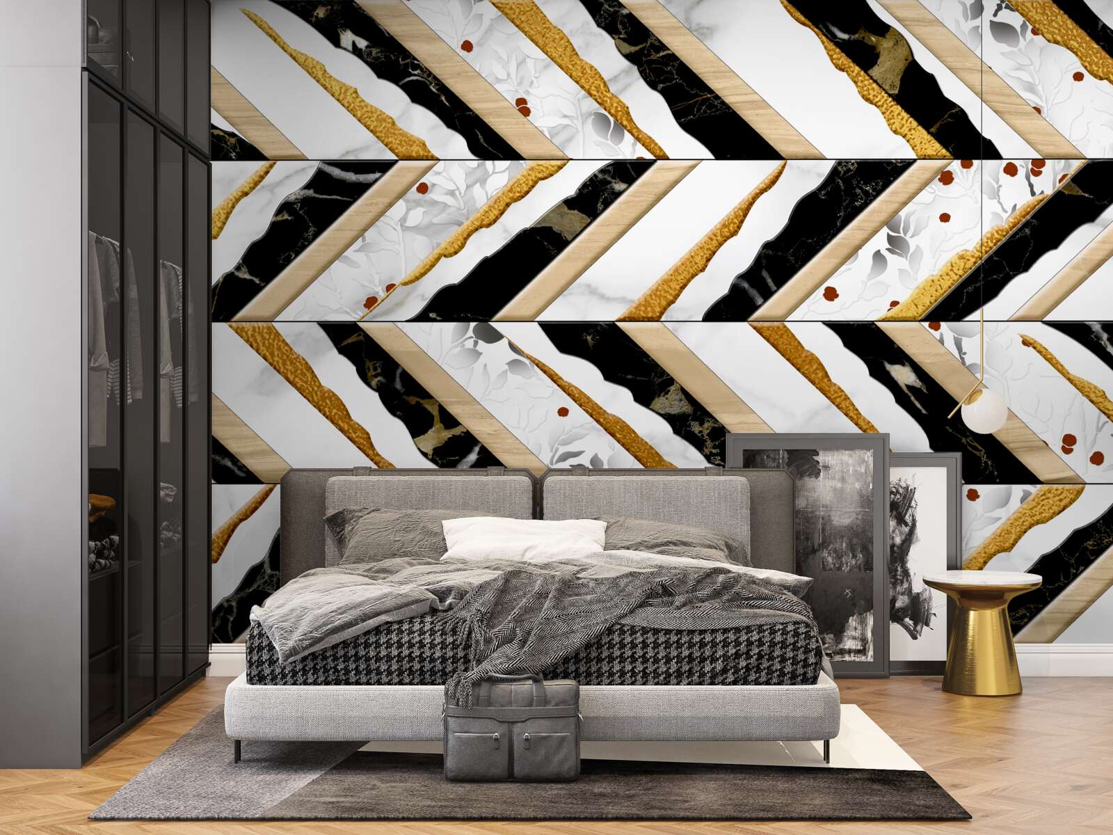 Fototapeta oslnivé čiary tancujú cik-cak v zrkadlovom obraze