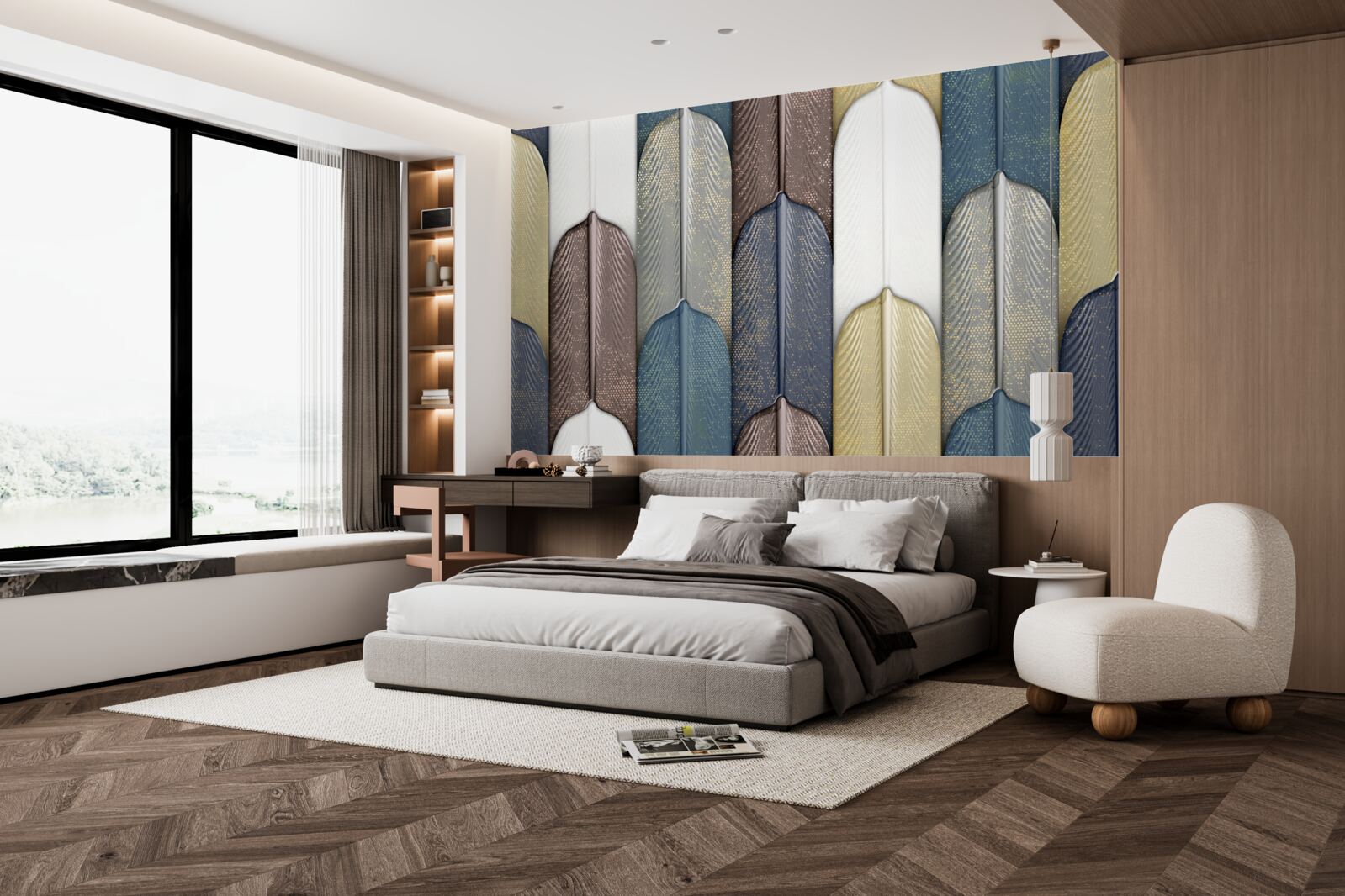 Fototapeta les posiaty jesenným lístím