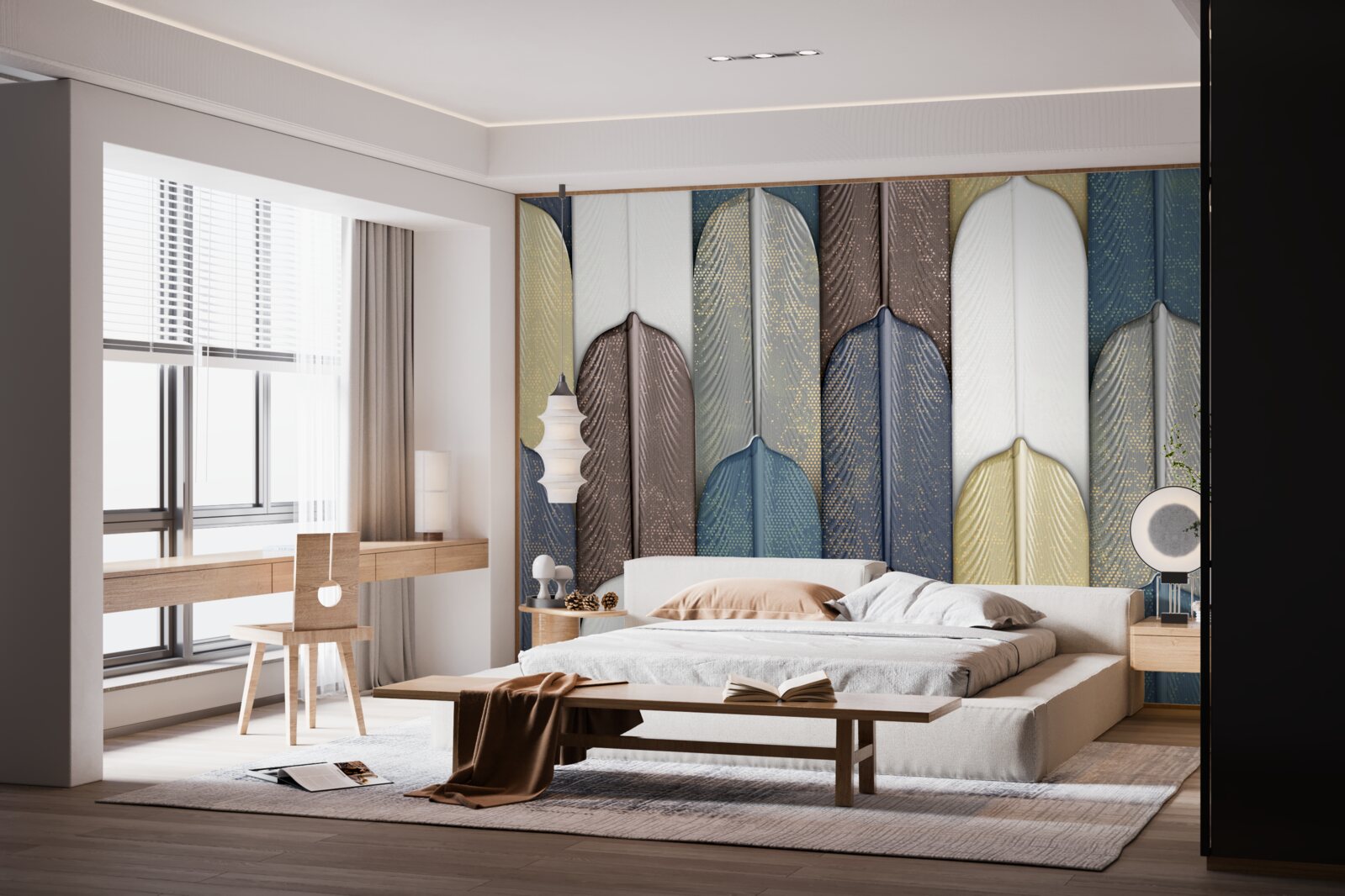 Fototapeta les posiaty jesenným lístím