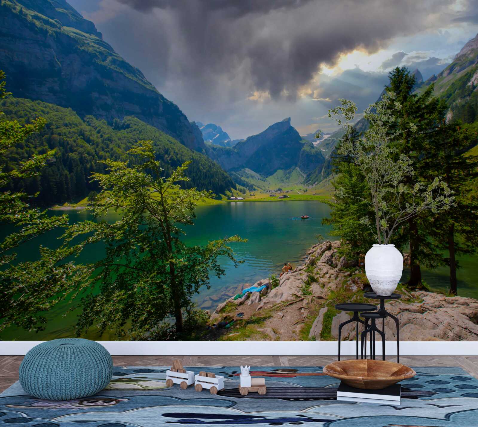 Fototapeta horské jazero čoskoro zahalia dažďové mraky