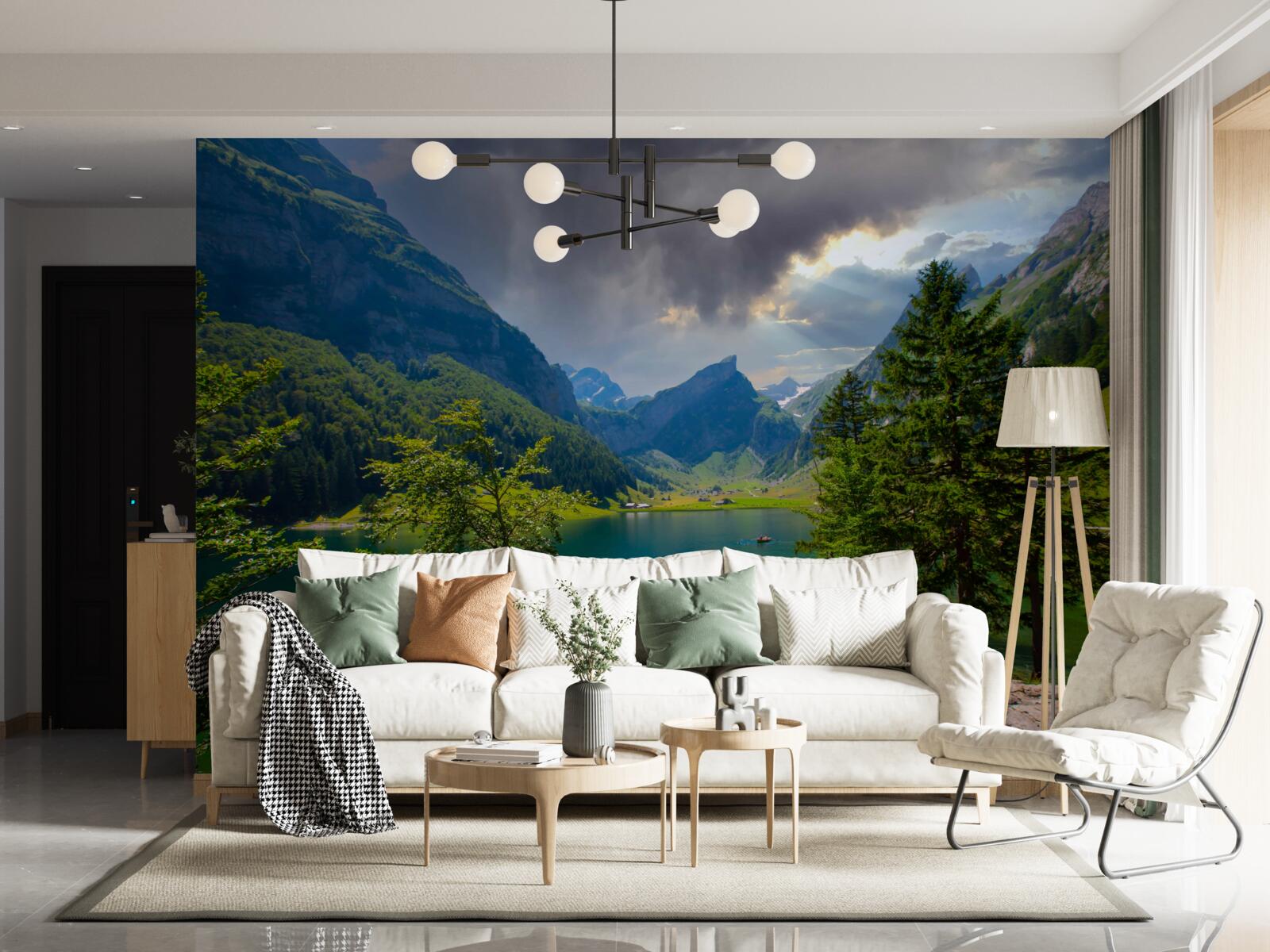 Fototapeta horské jazero čoskoro zahalia dažďové mraky