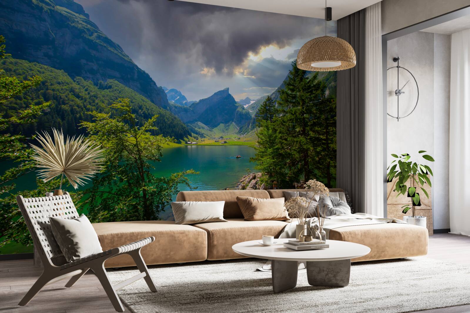 Fototapeta horské jazero čoskoro zahalia dažďové mraky