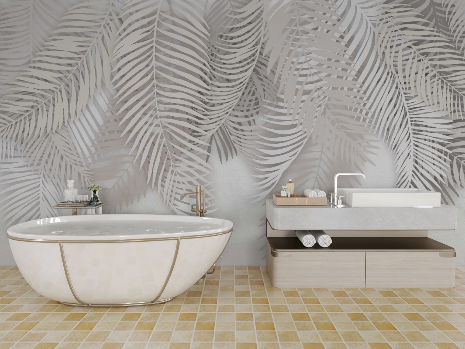 Fototapeta visiace palmové listy