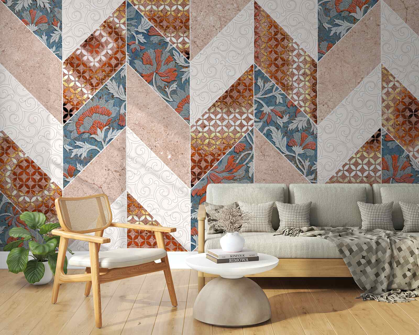 Fototapeta rozjasnené geometrické tvary v zrkadlovom odraze