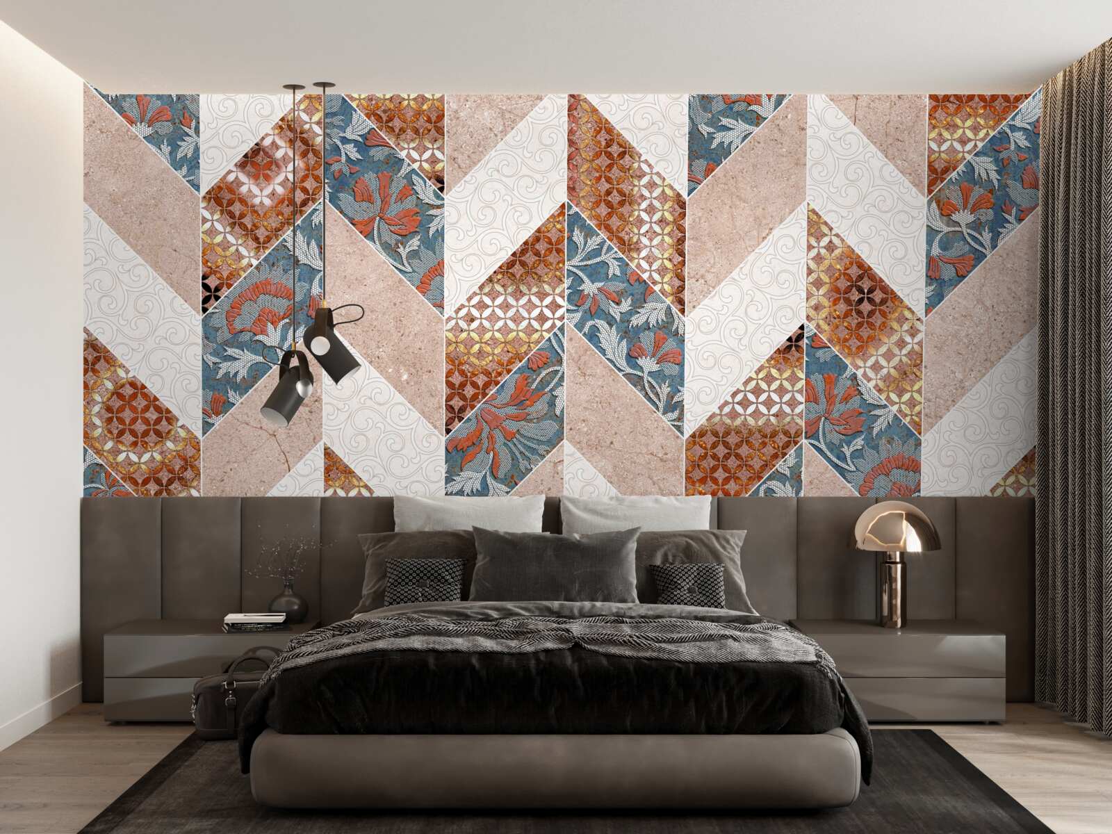 Fototapeta rozjasnené geometrické tvary v zrkadlovom odraze