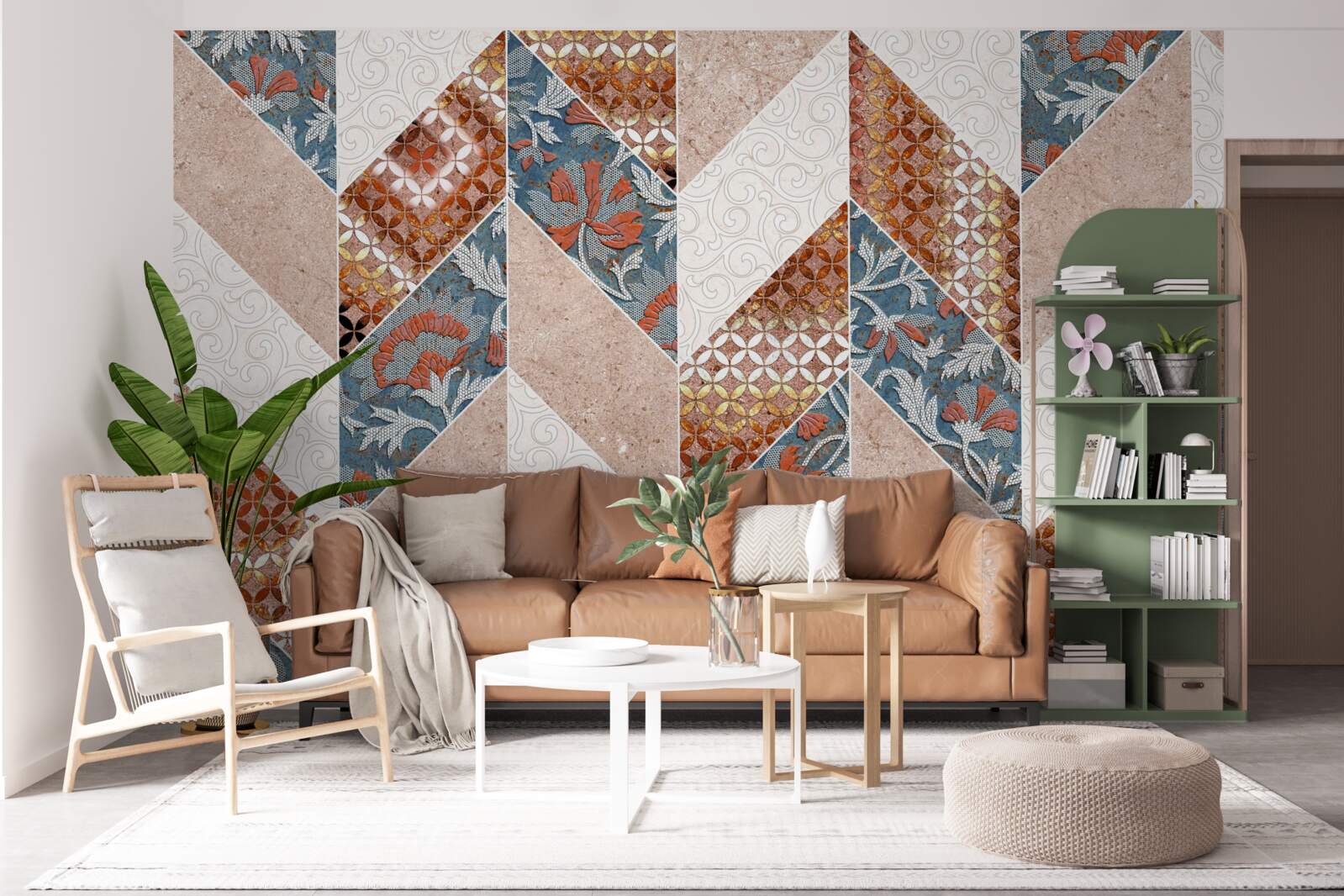 Fototapeta rozjasnené geometrické tvary v zrkadlovom odraze