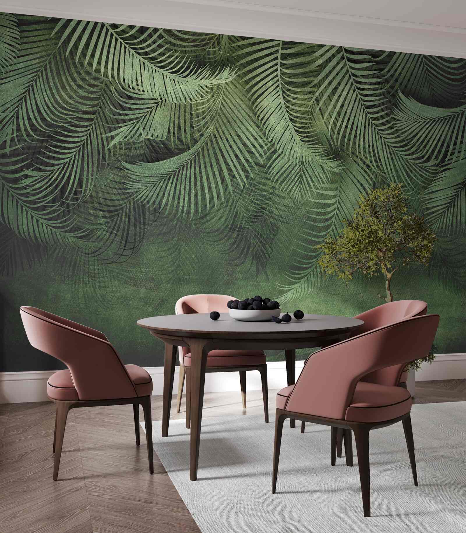 Fototapeta listy palmy večernej sú husté