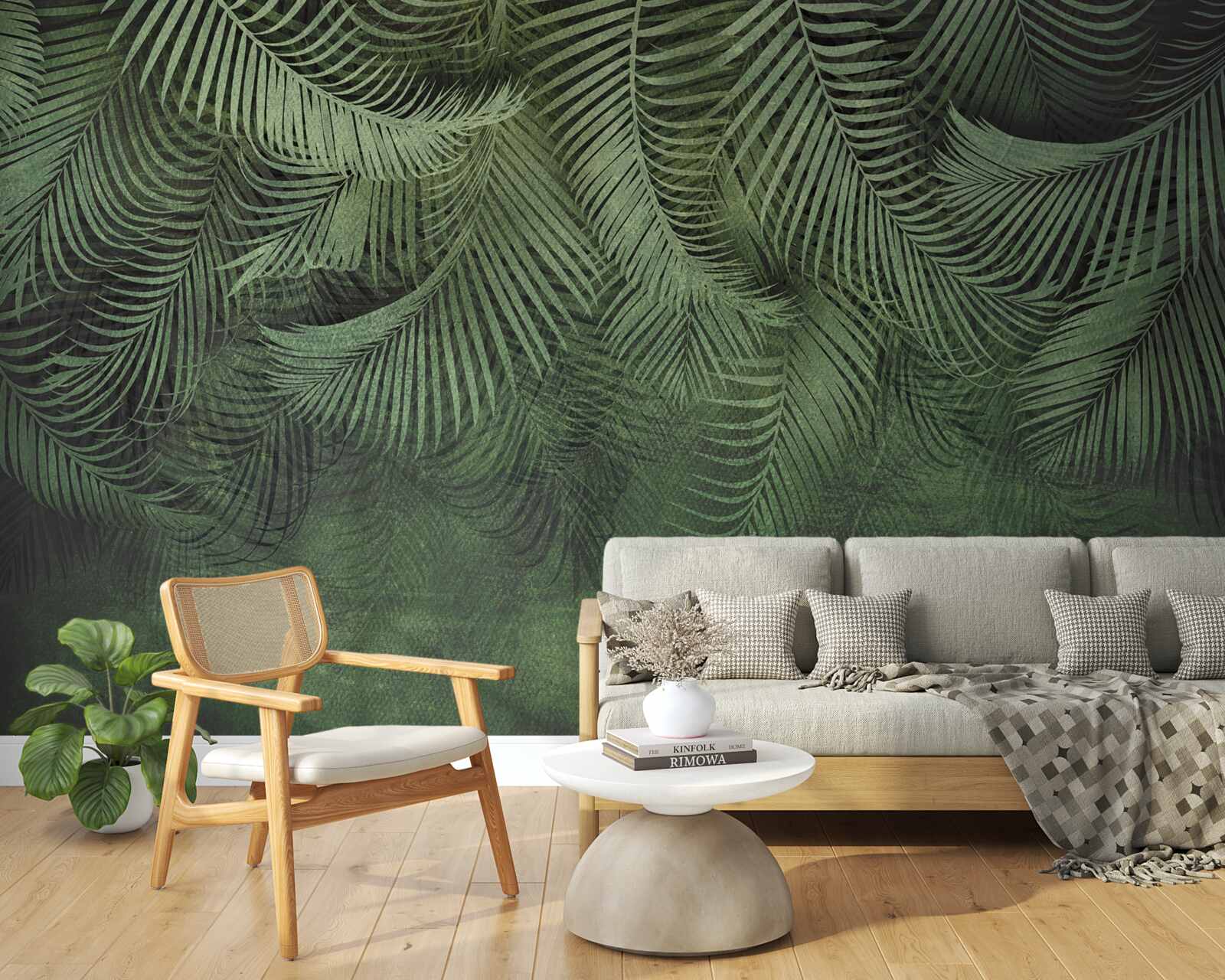 Fototapeta listy palmy večernej sú husté